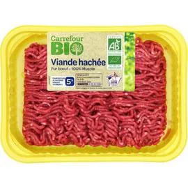 CARREFOUR BIO Viande hachée pur boeuf 5% MG 350g