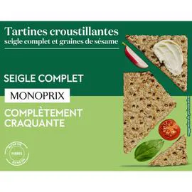 MONOPRIX Tartine seigle sésame 250g
