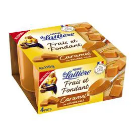 NESTLÉ, LA LAITIÈRE Crème dessert caramel beurre salé frais et fondant 4x115g