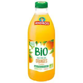 ANDROS Jus d'oranges pressées BIO 100% pur jus sans sucres ajoutés 75cl