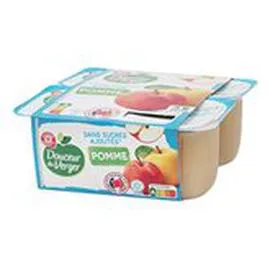 MARQUE REPÈRE, DOUCEUR DU VERGER Dessert fruitier pomme s/sucre 4x97g