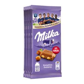 MILKA Chocolat au lait noisettes entières 500g