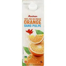 AUCHAN Pur jus d'oranges sans pulpe 1l