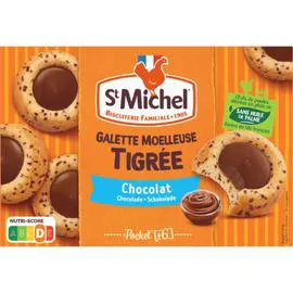 ST MICHEL Biscuits galettes moelleuses tigrée Coeur Chocolat 180g