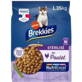 BREKKIES Croquettes au poulet pour chat stérilisé 1,35kg