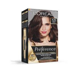 L'ORÉAL PARIS, PRÉFÉRENCE Coloration Cheveux Permanente 4.15 Caracas Marron Glacé l'unité
