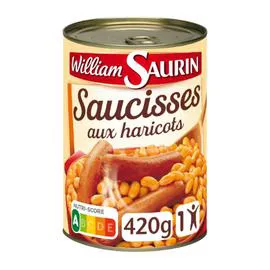 WILLIAM SAURIN Plat cuisiné saucisses aux haricots 420g
