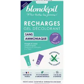 BLONDÉPIL Gel Décolorant Recharges Visage Et Corps Sans Ammoniaque l'unité