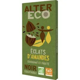 ALTER ECO Chocolat bio noir/éclats amandes 100g