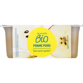 MONOPRIX BIO Compote pomme poire sans sucres ajoutés bio 400g