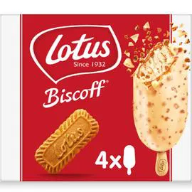 LOTUS BAKERIES, BISCOFF Glace bâtonnet spéculoos chocolat blanc 284g