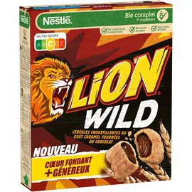 NESTLÉ, LION Wild Céréales croustillantes au goût caramel fourrées chocolat 360g