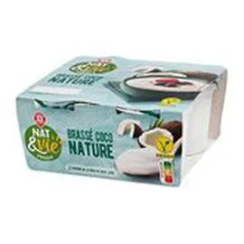 MARQUE REPÈRE, NAT & VIE Yaourt brassé végétal Nat&Vie Coco Nature 4x100g