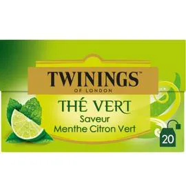 TWININGS Thé vert menthe et citron vert x20 30g