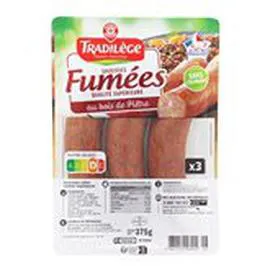 MARQUE REPÈRE, TRADILÈGE Saucisse fumée VPF x3 375g