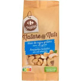 CARREFOUR ORIGINAL Noix de cajou grillées s/sel ajouté 200g