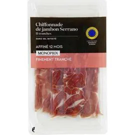 MONOPRIX Chiffonnade de jambon serrano 100g