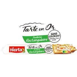 HERTA Pâte à tarte feuilletée rectangulaire Tarte en Or 230g