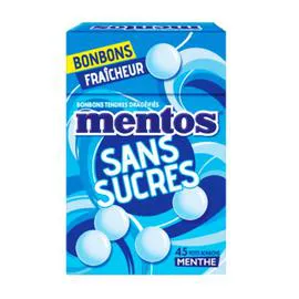 MENTOS Bonbon sans sucre menthe x45