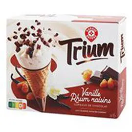 MARQUE REPÈRE, TRIUM Cônes glacés Rhum raisins - x6 414g