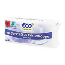 ECO+ Serviettes maxi nuit x10 x10