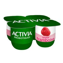 DANONE, ACTIVIA Yaourt saveur framboise bifidus 4x125g