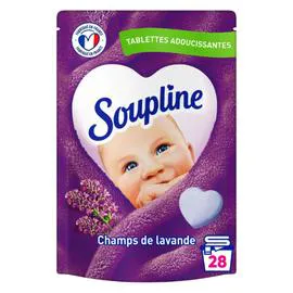 SOUPLINE Adoucissant Tablettes Coeurs Champs De Lavande x28