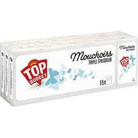 TOP BUDGET Mouchoirs triple épaisseur x15