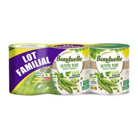 BONDUELLE Petit pois tendres et fondants sans résidu de pesticides 3x560g