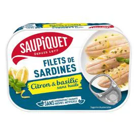 SAUPIQUET Filets de sardines citron-basilic s/arêtes 100g