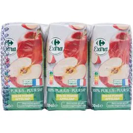 CARREFOUR EXTRA Jus de pomme 100% fruit pressé 6x20cl