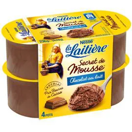 NESTLÉ, LA LAITIÈRE Mousse au chocolat au lait 4x59g