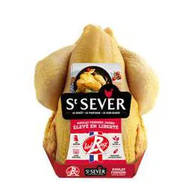 ST SEVER Poulet fermier jaune prêt à cuire sans abat Label Rouge 1,4kg
