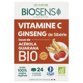 LÉA NATURE, BIOSENS Complément alimentaire vitamine C acérola gingembre Bio x24