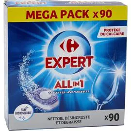 CARREFOUR EXPERT Tablettes lave-vaisselle tout en 1 90x17g
