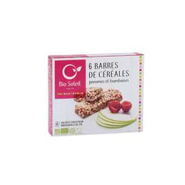 BIO SOLEIL Barres Pomme Framboise Bio 125g