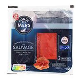 MARQUE REPÈRE, RONDE DES MERS Saumon fumé Alaska 2 tranches 60g