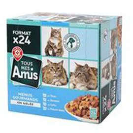 MARQUE REPÈRE, LYCAT Gelée pour chat Poisson menus gourmands 24x100g