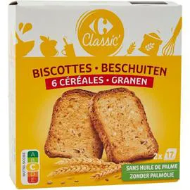CARREFOUR CLASSIC' Biscottes 6 céréales 300g
