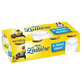NESTLÉ, LA LAITIÈRE Yaourt au lait entier nature 8x125g