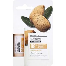 MONOPRIX Baume lèvres nourrissant parfum amande l'unité