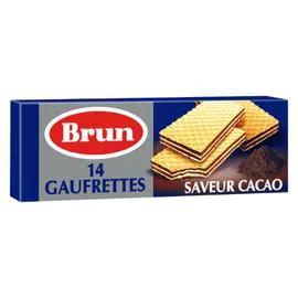 BRUN Biscuits gaufrettes fourrées saveur cacao 146g