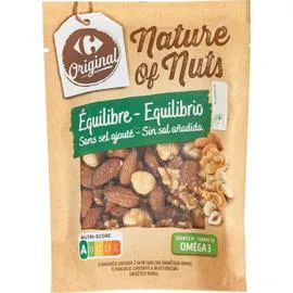 CARREFOUR ORIGINAL Mélange amandes, noisettes et noix 120g