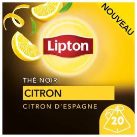 LIPTON Thé noir aux zestes de citron d'Espagne x20