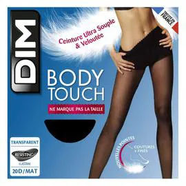 DIM Collant Transparent Ceinture Velouté, Noir, 20D, Body Touch T2 l'unité