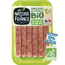 NATURE DE FRANCE Saucisse de volaille bio 300g