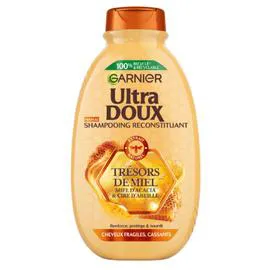 GARNIER, ULTRA DOUX Shampoing Reconstituant Cheveux Fragiles Trésors de Miel 300ml