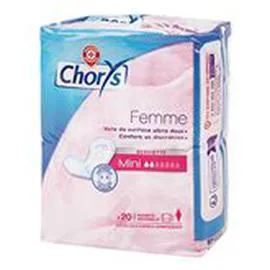 MARQUE REPÈRE, CHORYS Serviette incontinence Mini - x20 x20