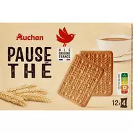 AUCHAN Biscuits dégustation pause thé, sachets fraîcheur 335g