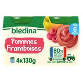 BLÉDINA Compote bébé Pomme framboise - dès 6 mois 4x130g